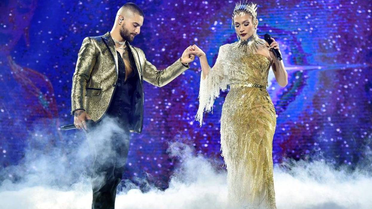 Maluma performs with special guest Jennifer Lopez at Madison Square Garden on October 04, 2019 in New York City.