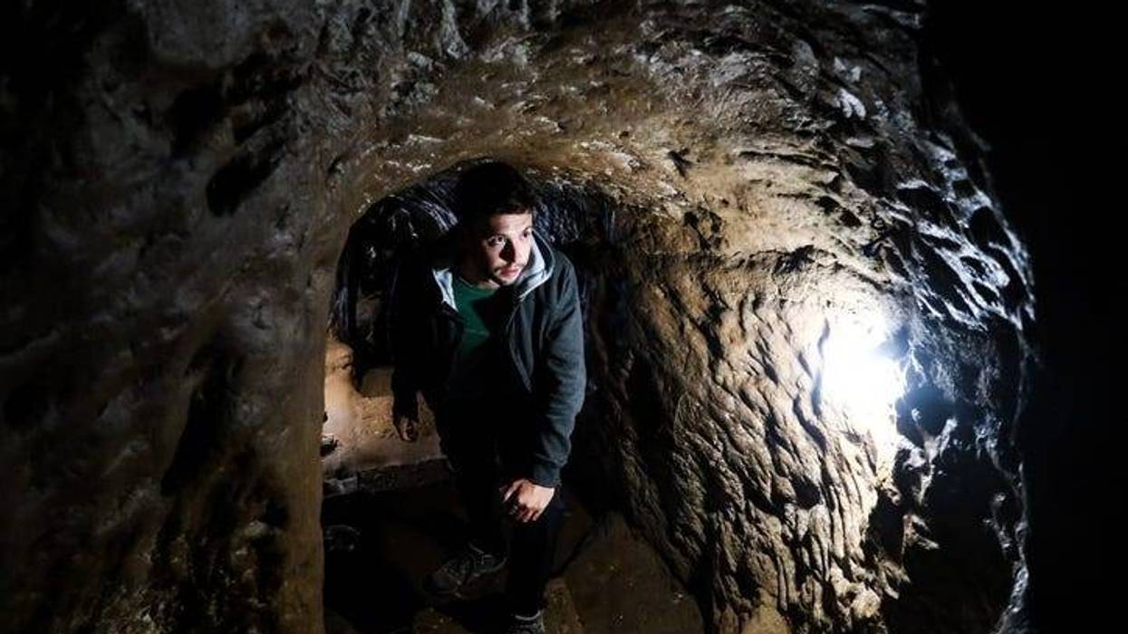 Man below the tunnel