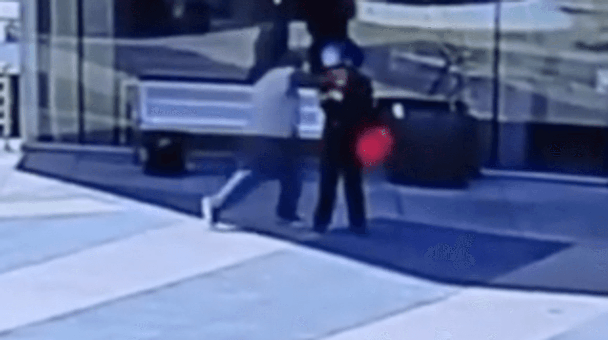 Man caught on camera attacking someone unprovoked in Koreatown.