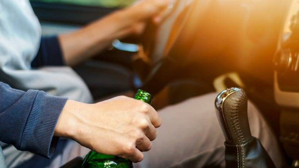 Man, Drunk Driving, Car, Steering, Bottle