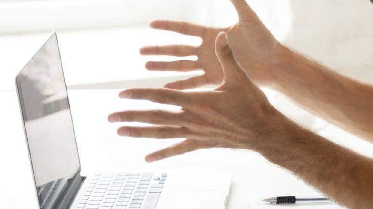 Man, Frustrated, Angry, Laptop, Computer, Hands