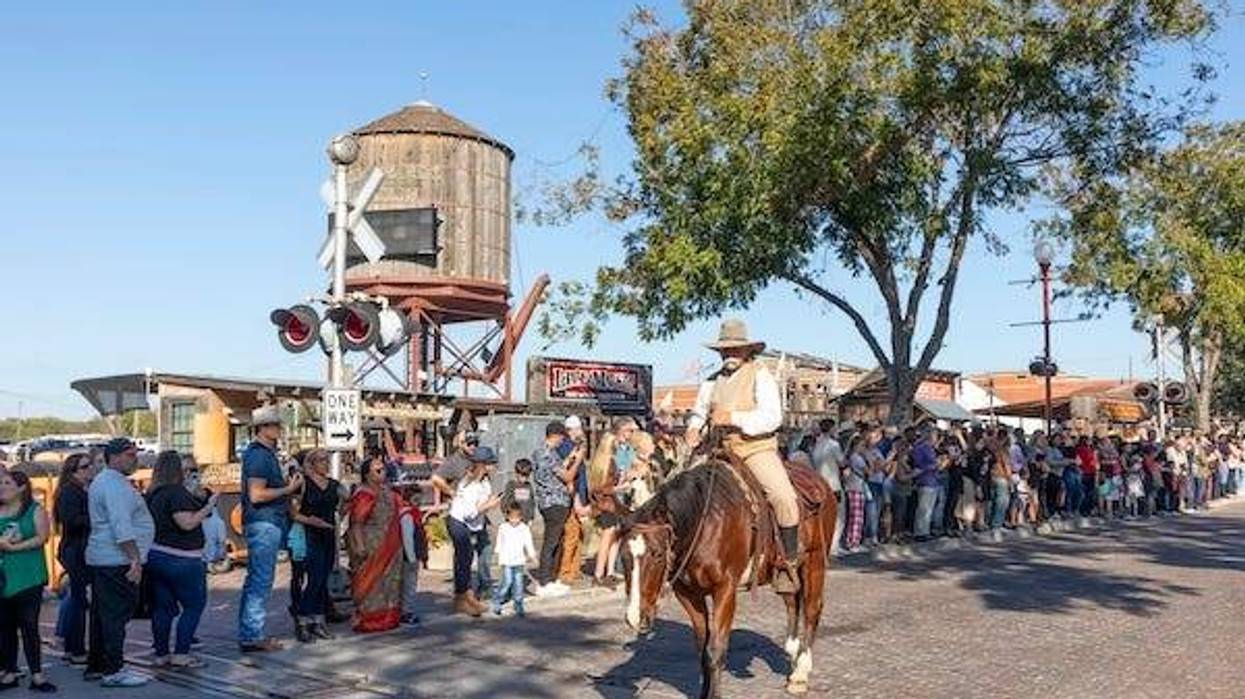 Man on horseback at the Fort Worth Stockyards