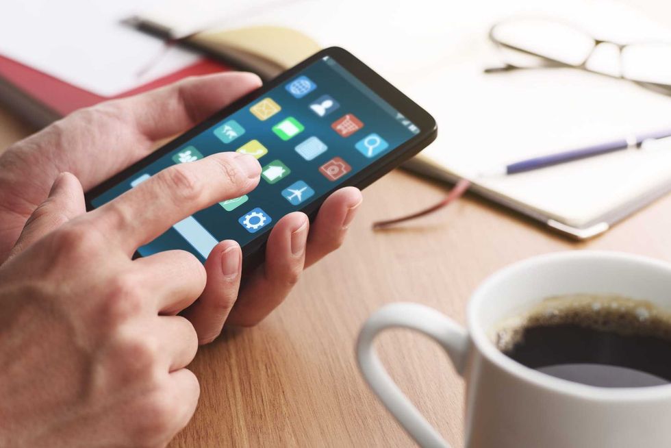Man Using Apps