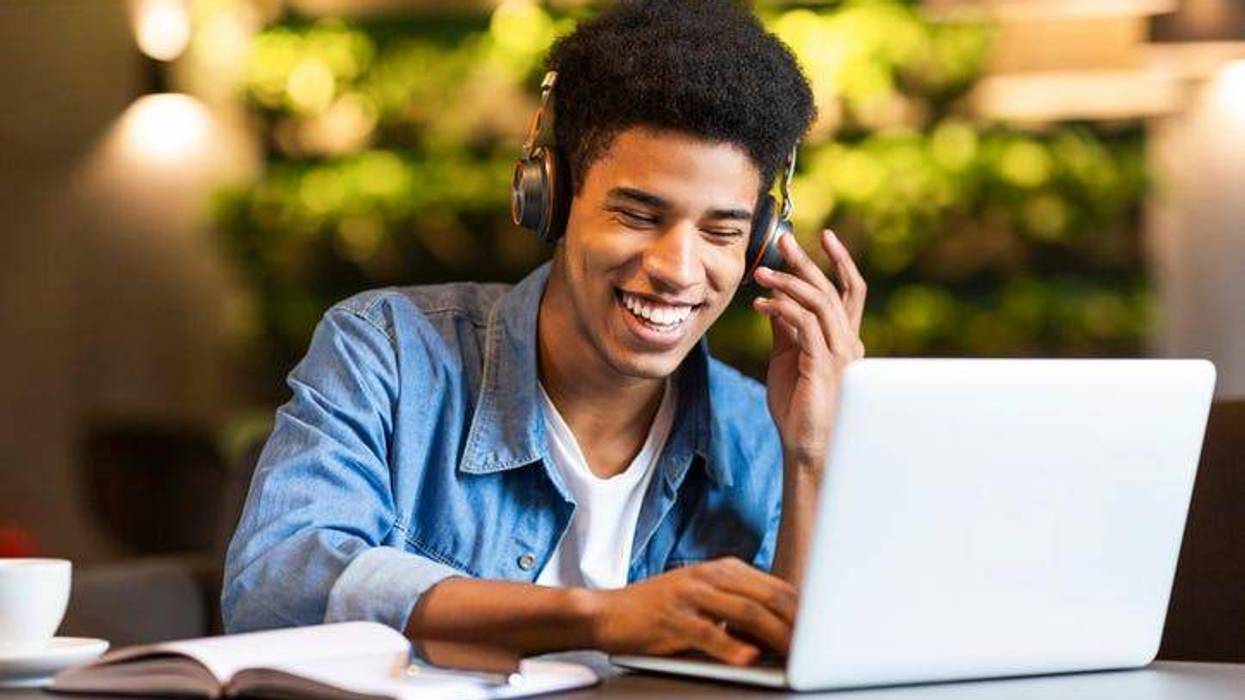 man wearing headphones