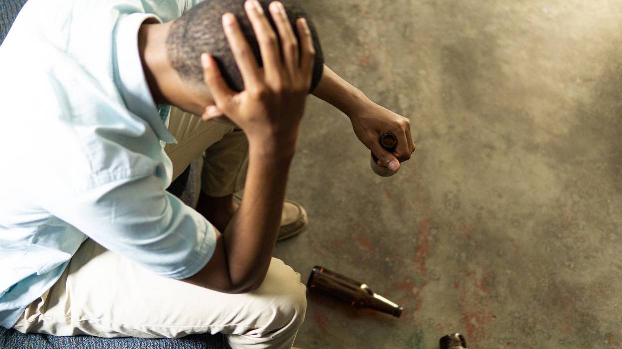 Man with alcoholism problem.
