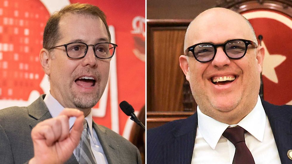 Manhattan Borough President Mark Levine and City Councilman Justin Brannan