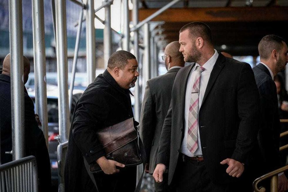 Manhattan District Attorney Alvin Bragg arrives at Manhattan Criminal Court March 29, 2023 in New York City.