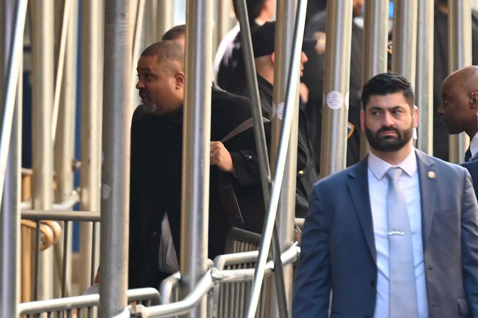 Manhattan District Attorney Alvin Bragg is seen arriving at Manhattan Criminal Court on April 4, 2023