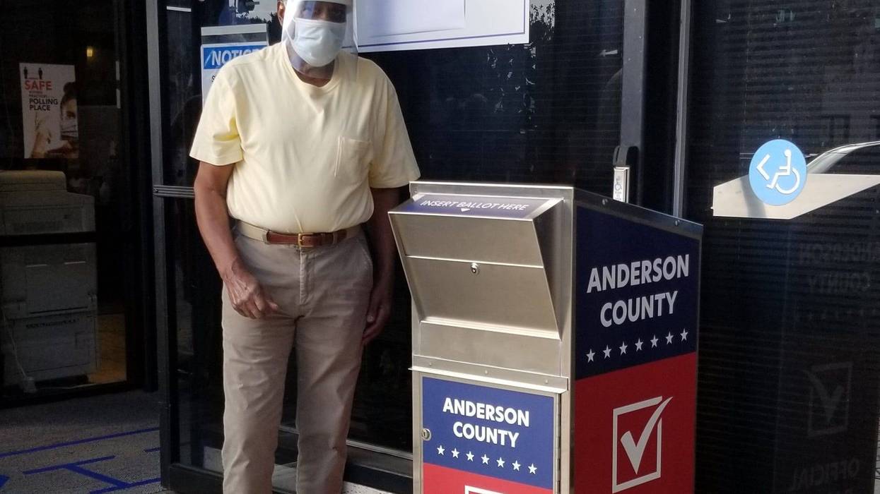 Manned Ballot Drop Box at the Anderson County Voter Registration and Elections Office