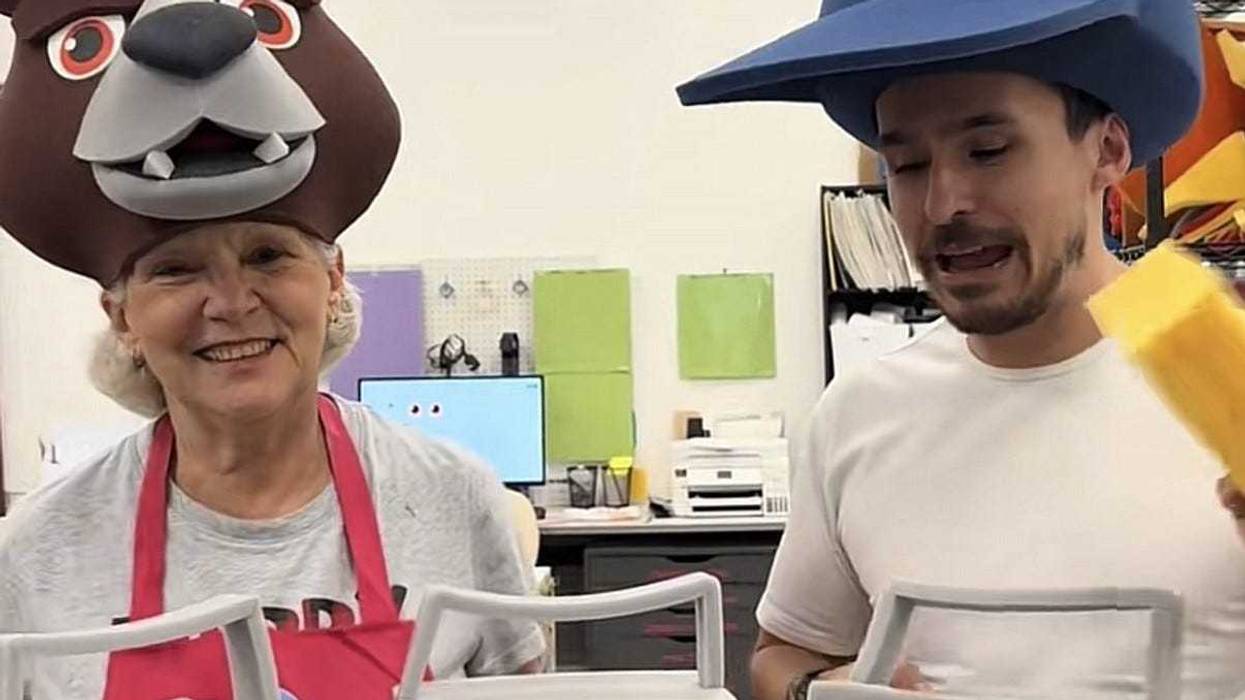 Manuel Rojas and his mother Grace Rojas are the owners of Foam Party Hats, which makes the iconic cheese grater hats Bears fans and players have been seen wearing during games against the Packers.