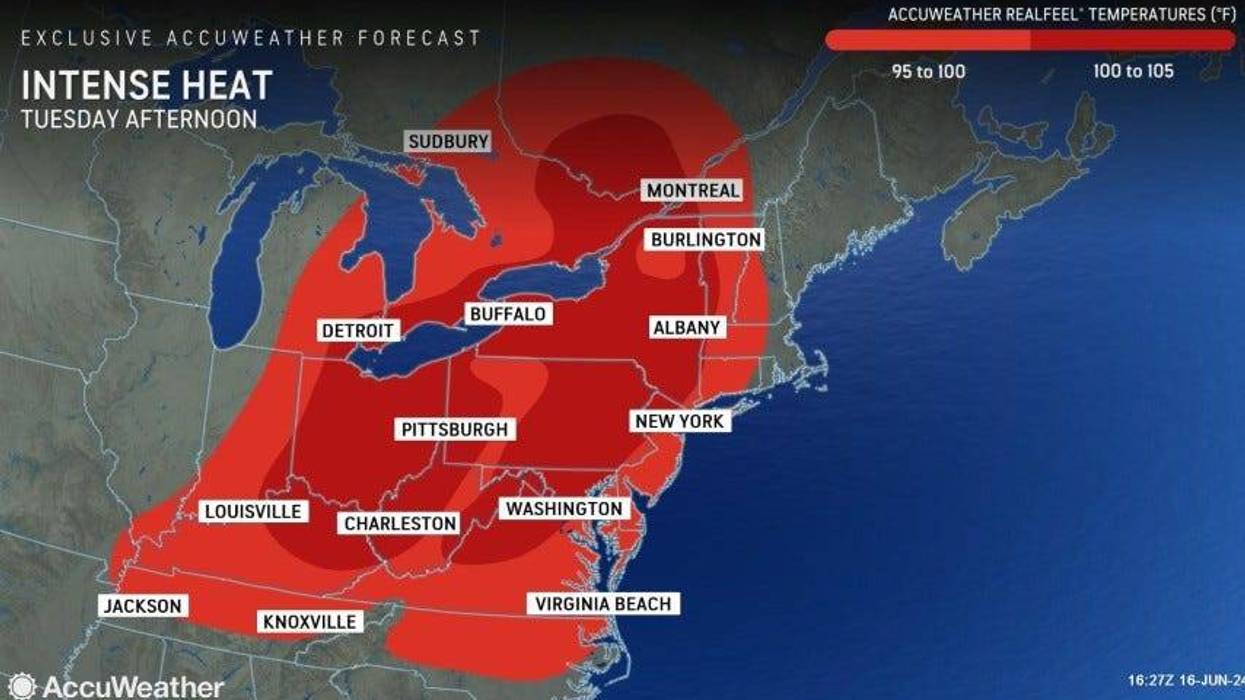 map of Excessive Heat Warning