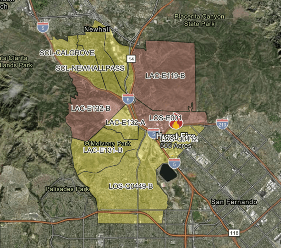 Map of Hurst Fire