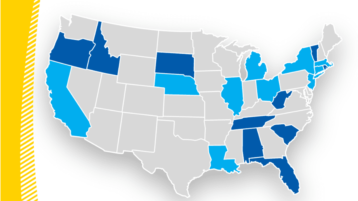 Map of top inbound and outbound move states