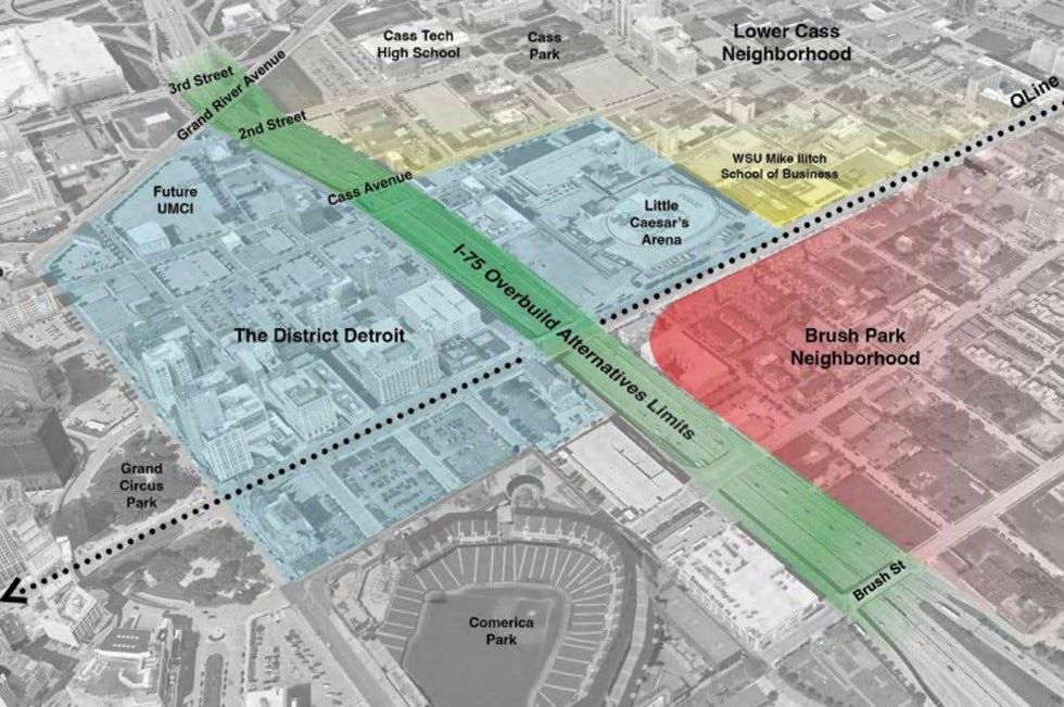 Map of where I-75 cap could be placed