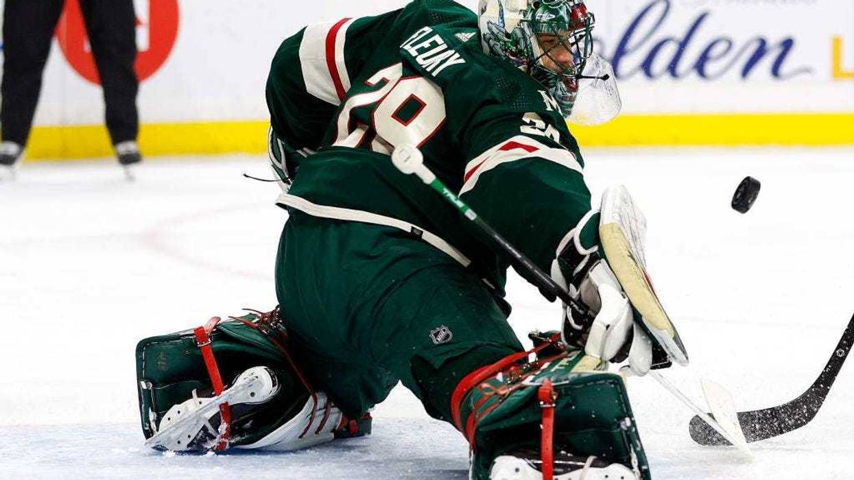 Marc-Andre Fleury #29 of the Minnesota Wild makes a save against the Ottawa Senators in the first period at Xcel Energy Center on April 02, 2024 in St Paul, Minnesota.