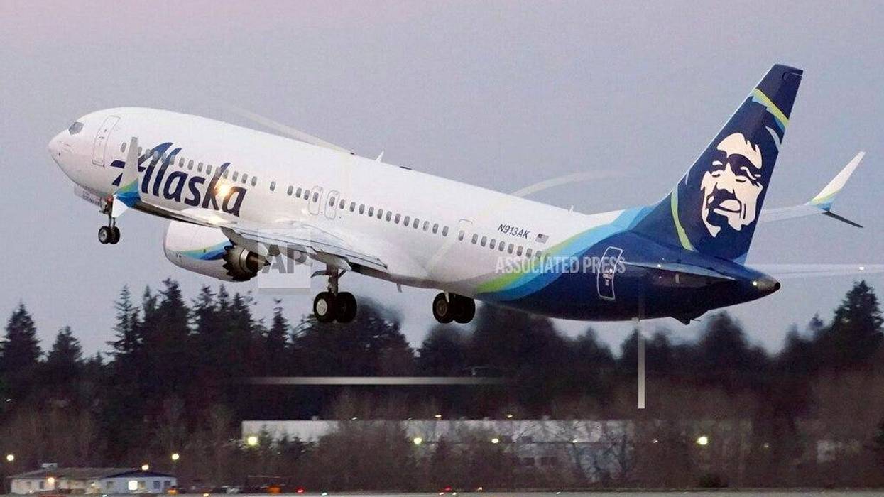 March 1, 2021 — The first Alaska Airlines passenger flight on a Boeing 737-9 Max airplane takes off on a flight to San Diego from Seattle-Tacoma International Airport in Seattle.