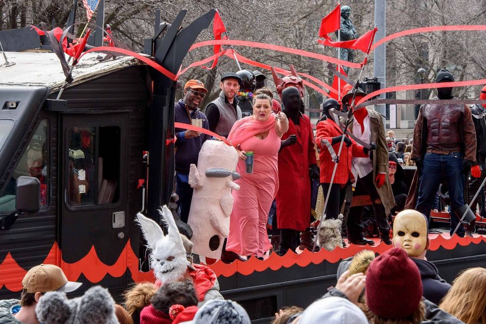 Marche du Nain Rouge parade marches through Midtown showing off Detroit pride in the face of the city