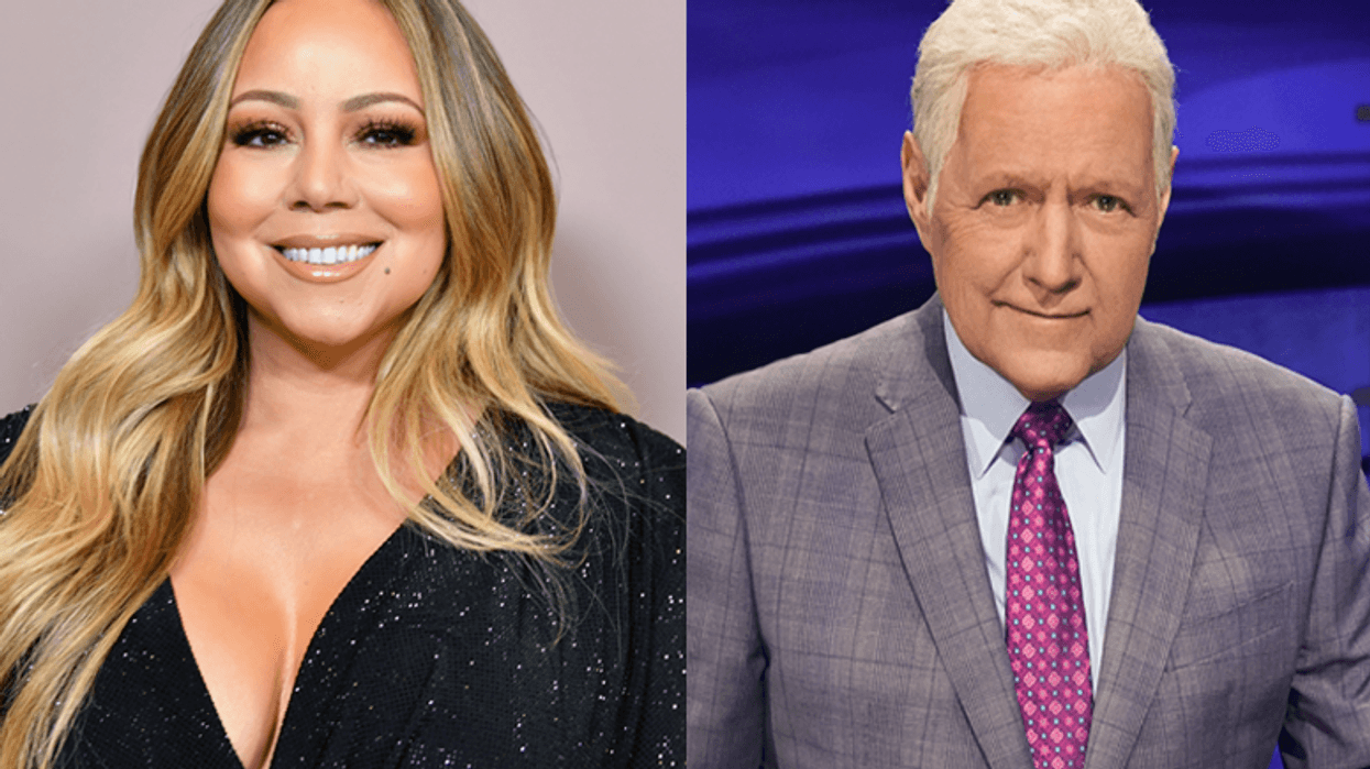 Mariah Carey and Alex Trebek