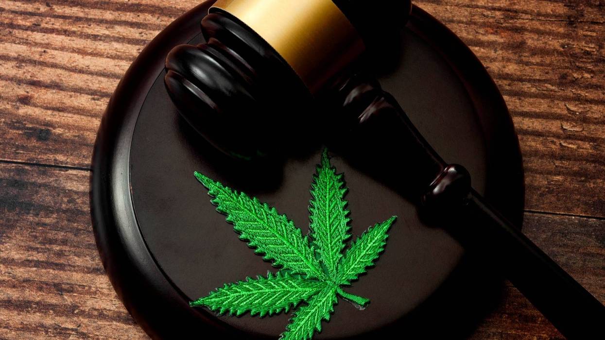 Marijuana and a court gavel.