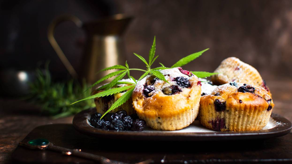 Marijuana-infused muffins with dried berries