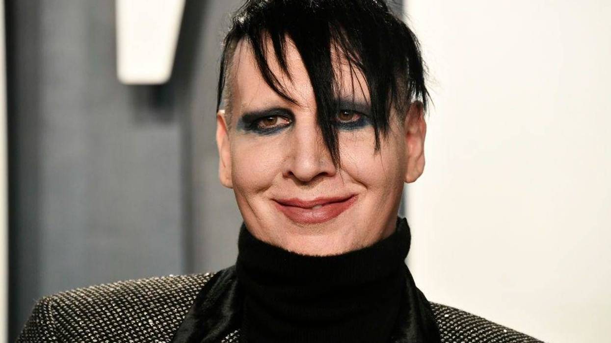Marilyn Manson attends the 2020 Vanity Fair Oscar Party hosted by Radhika Jones at Wallis Annenberg Center for the Performing Arts on February 09, 2020 in Beverly Hills, California.