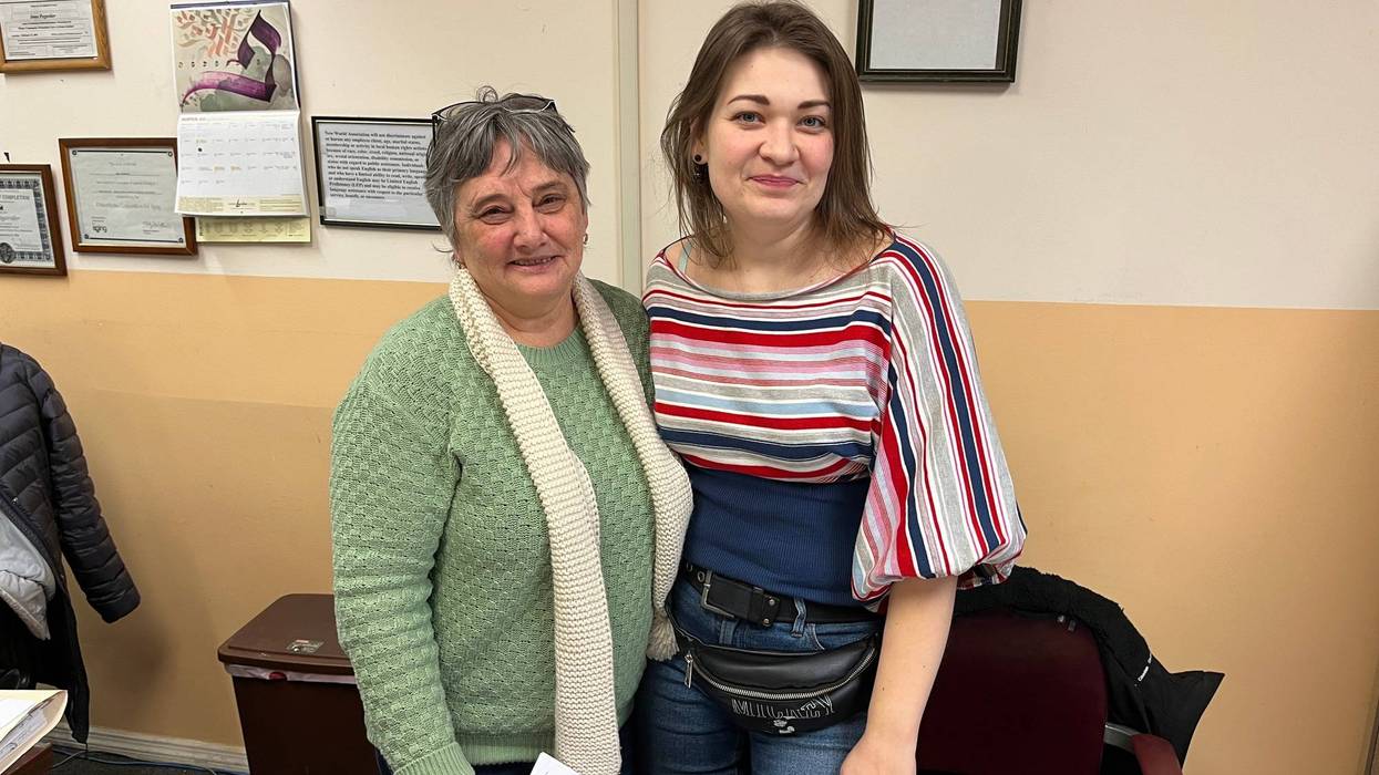 Marina Lipkovskaya (left) and Halyna Rutar (right) with the New World Association in Northeast Philadelphia