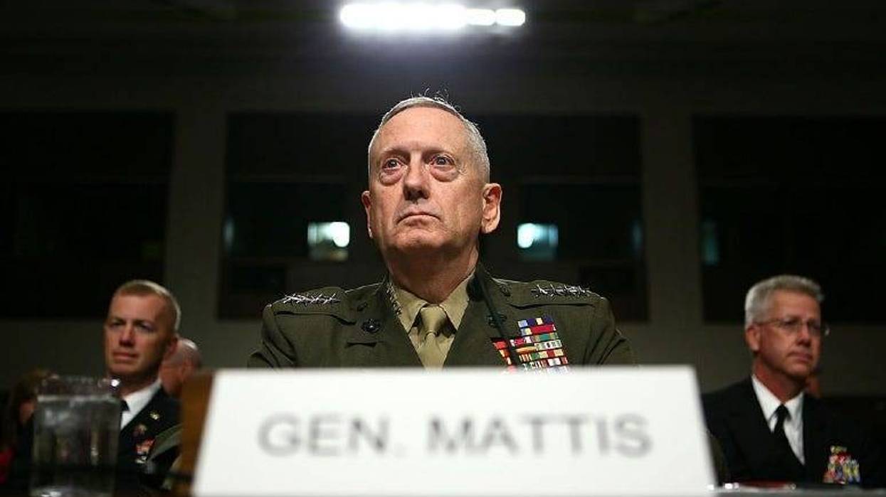 Marine Corps Gen. James Mattis listens during his confirmation hearing July 27, 2010 on Capitol Hill in Washington, DC.