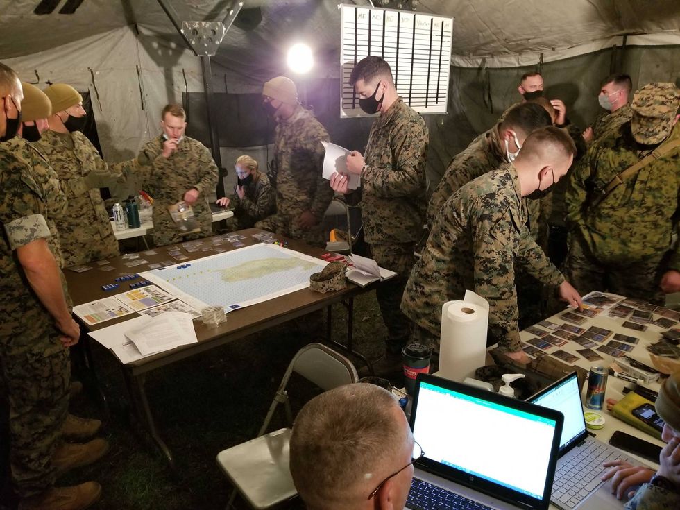 Marines play FMF in the field