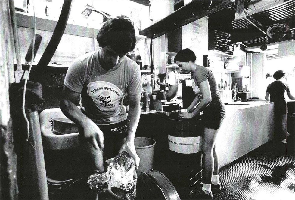 Mario DiPaolo shaving ice.