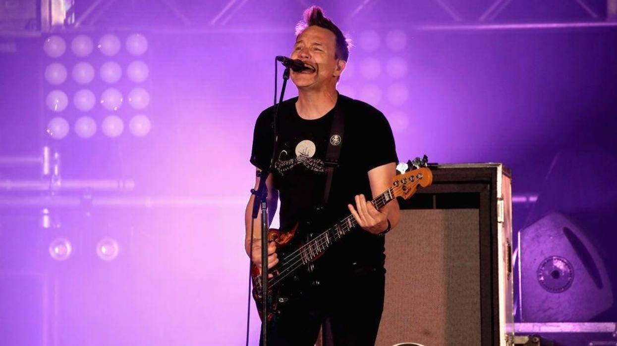 Mark Hoppus of blink-182 performs onstage at KROQ Weenie Roast 2018 at StubHub Center on May 12, 2018 in Carson, California