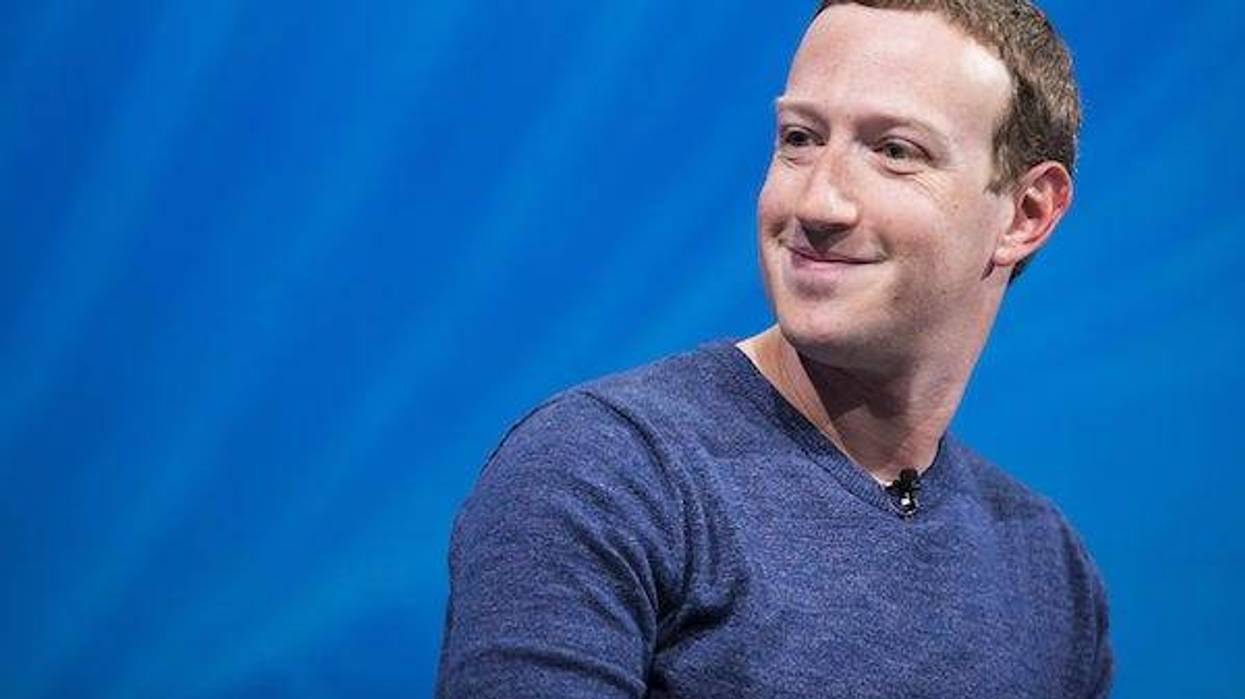 Mark Zuckerberg gestures and delivers his speech during the VivaTech (Viva Technology) trade fair