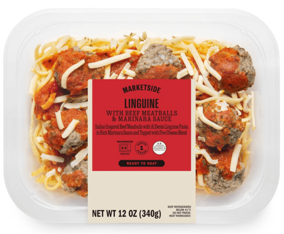 “MARKETSIDE LINGUINE WITH BEEF MEATBALLS & MARINARA SAUCE”