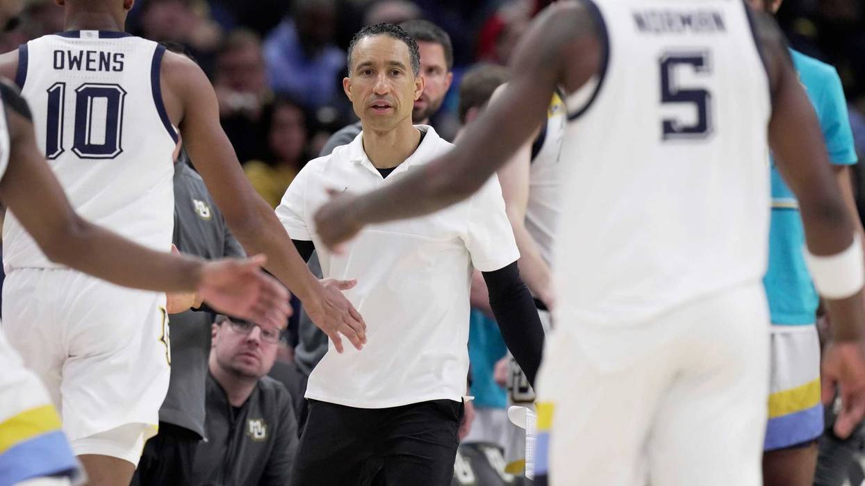 Marquette Shaka Smart is shown during the second half their game Saturday, November 30, 2024 at Fiserv Forum in Milwaukee, Wisconsin. Marquette beat Western Carolina 94-62.