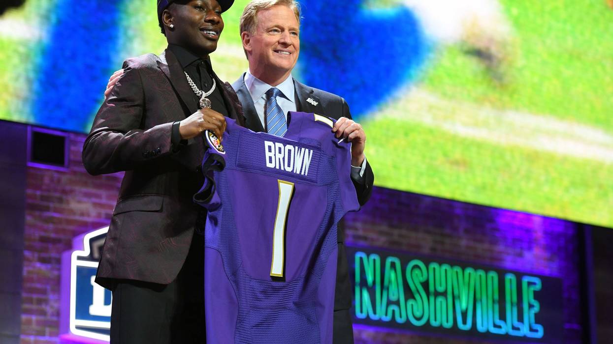Marquise Brown with Roger Goodell