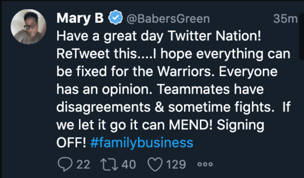 Mary Babers-Green tweet