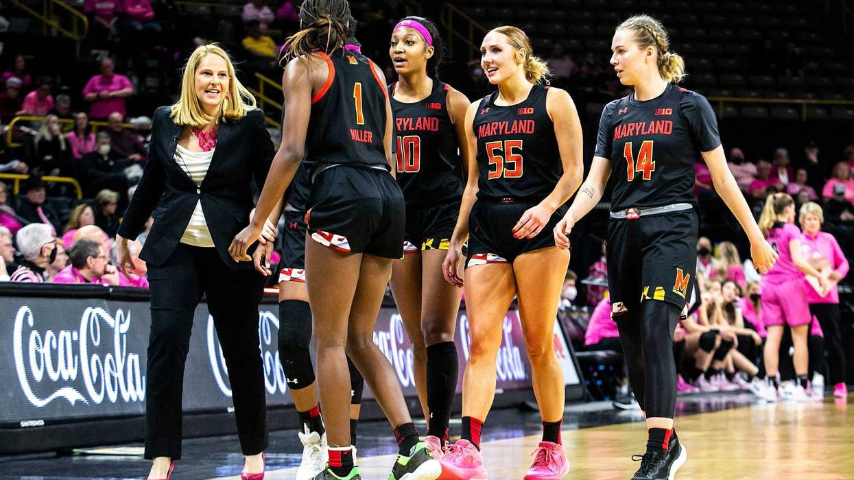 Maryland Head Coach Brenda Frese (left)