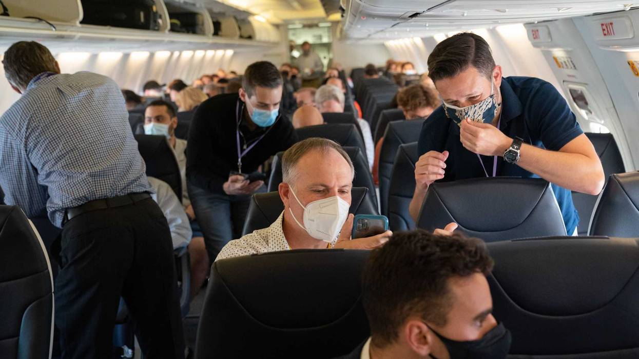 Masks on airplane
