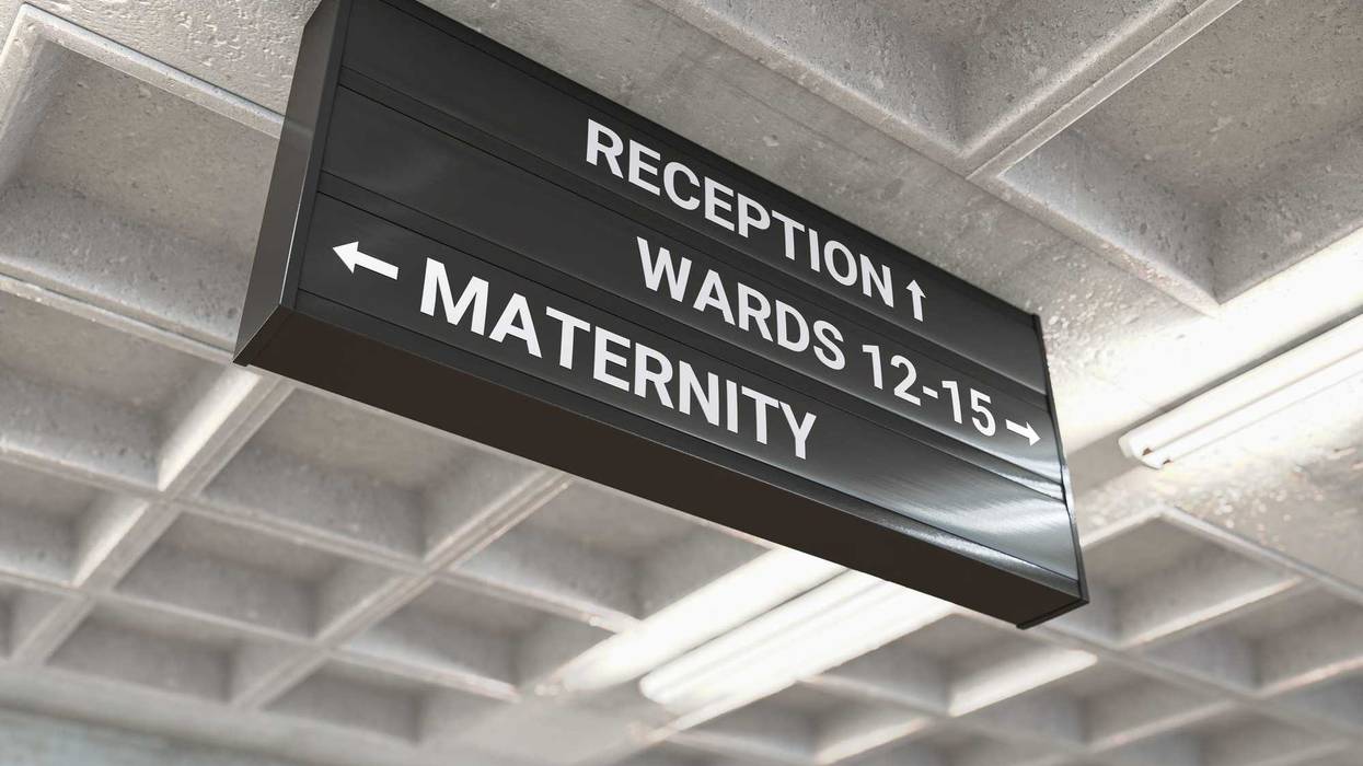 Maternity ward sign.