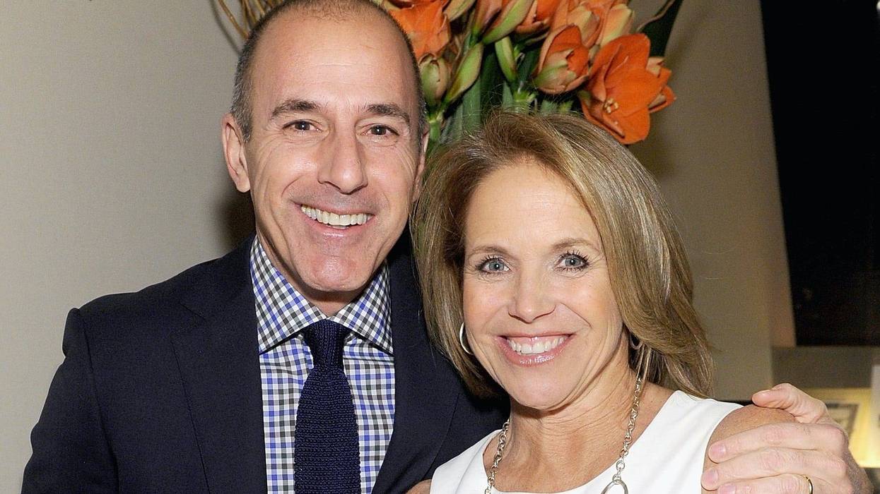 Matt Lauer and Katie Couric attend The New York Observer Relaunch Event on April 1, 2014