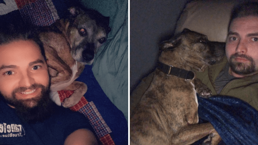 Matthew Johnson and his dog, Diesel