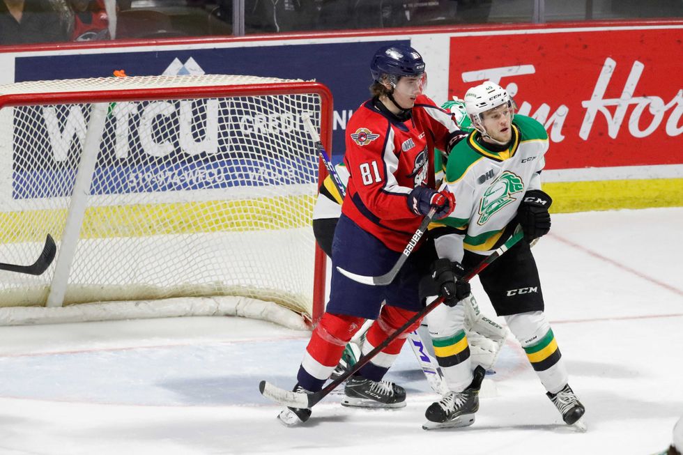 Matthew Maggio in front of the net