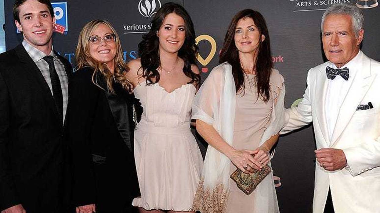 Matthew, Nicky, Emily, Jean, and Alex Trebek