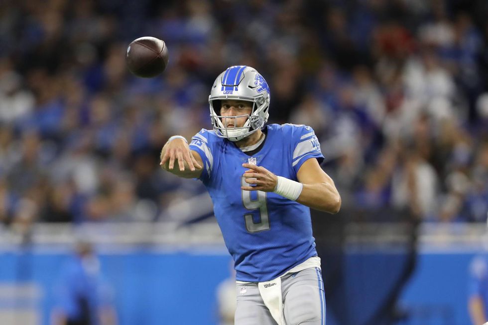 Matthew Stafford stares down his receiver