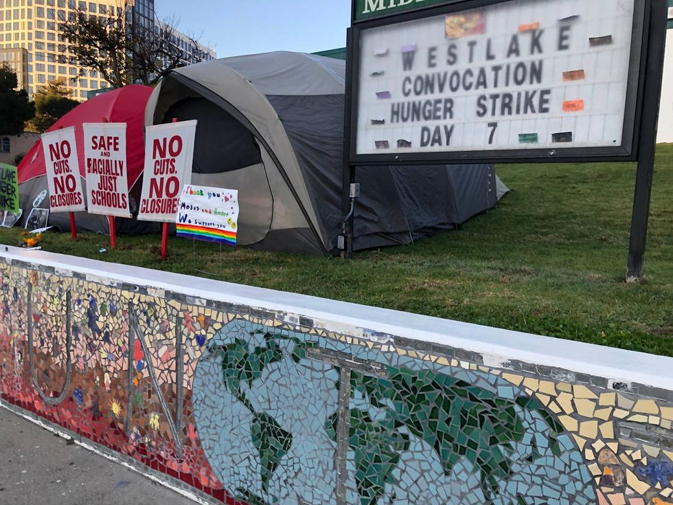 Maurice Andrew San-Chez and another teacher are holding a hunger strike in protest over OUSD
