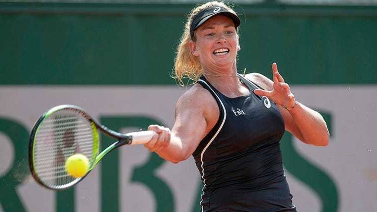 May 31, 2018, Paris, France: Coco Vandeweghe (USA) in action during her match against Lesia Tsurenko (UKR) on day five of the 2018 French Open at Roland Garros. Mandatory Credit: Susan Mullane-USA TODAY Sports