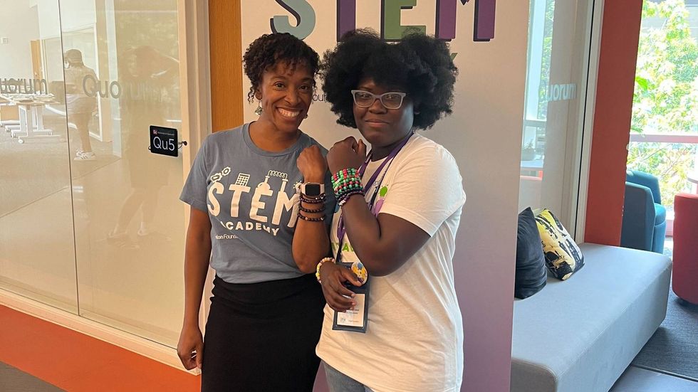 Maya Huggins-Garcia and student Jazell Gateward