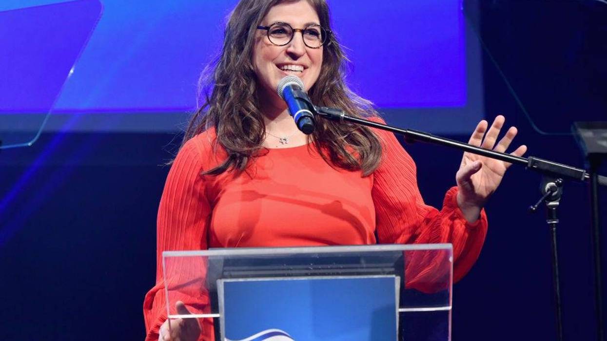 Mayim Bialik speaks onstage during the 70th Anniversary of Israel celebration in Los Angeles on Sunday, June 10, 2018