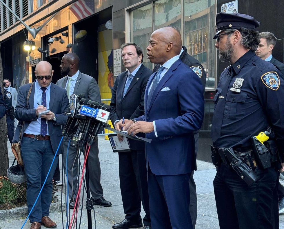 Mayor Adams and NYPD brass held a press conference on the stabbings