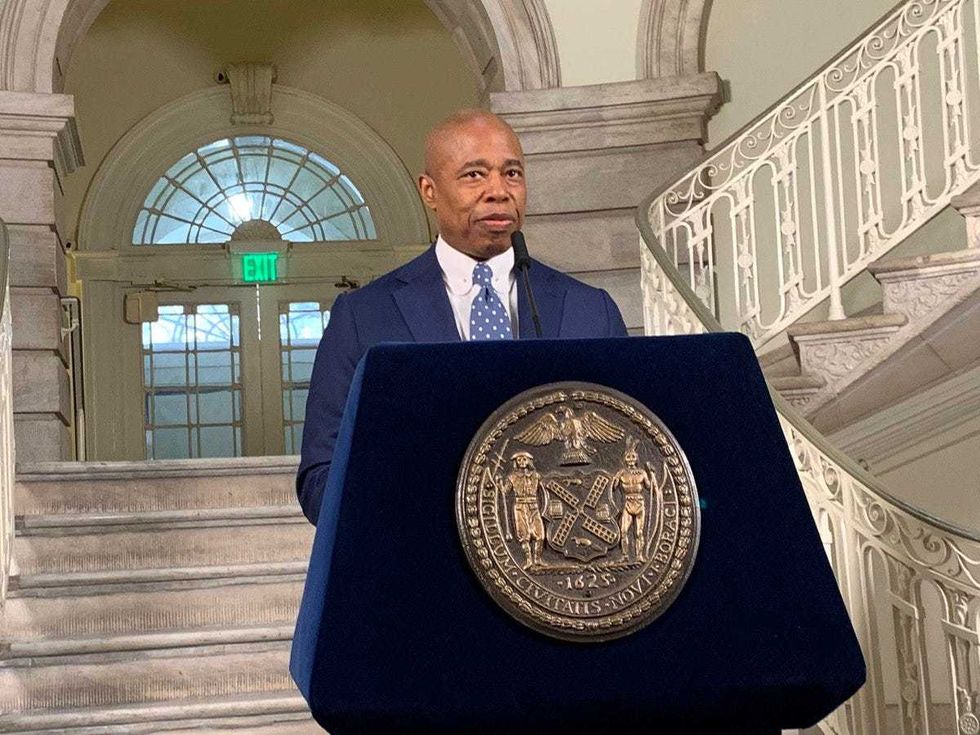 Mayor Adams at City Hall for Tuesday