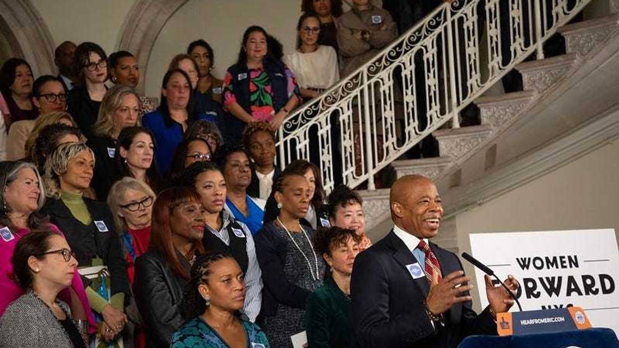 Mayor Adams makes a gender-related announcement on Jan. 25, 2024.